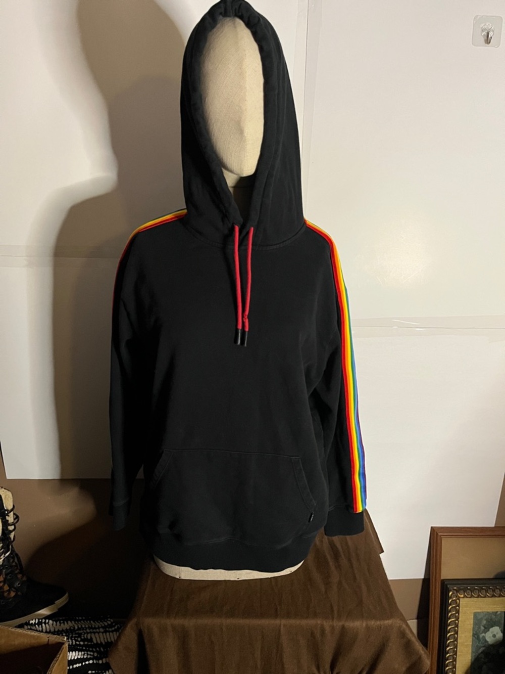 😄Unisex TomboyX rainbow hoodie sweatshirt pullover stripes oversized